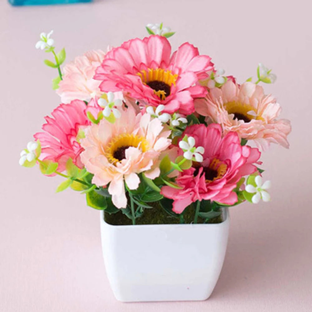 Artificial Purple Rose Potted Plant