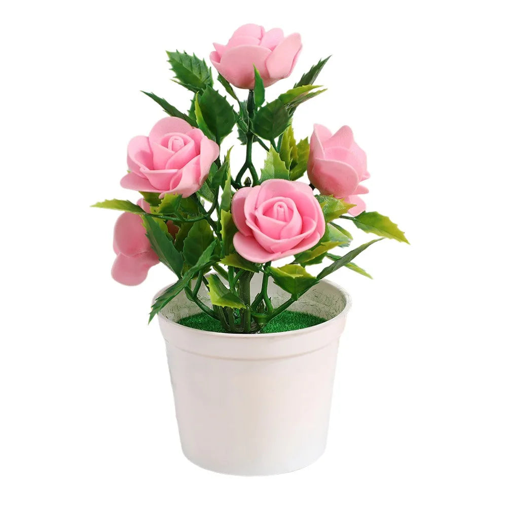 Multicolor Artificial Rose Bonsai
