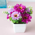 Artificial Purple Rose Potted Plant